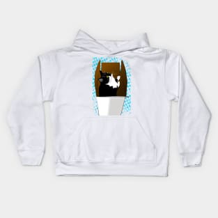 Cute Tuxedo Cat in a box Copyright TeAnne Kids Hoodie